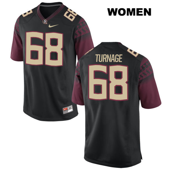 Women's NCAA Nike Florida State Seminoles #68 Greg Turnage College Black Stitched Authentic Football Jersey NKB2069GF